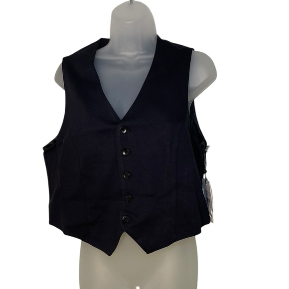 Mayson the Label New Ponte Button Front Vest Black Size Large - Picture 2 of 7
